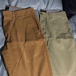 Men's Casual Chino Pants - Brown and Olive